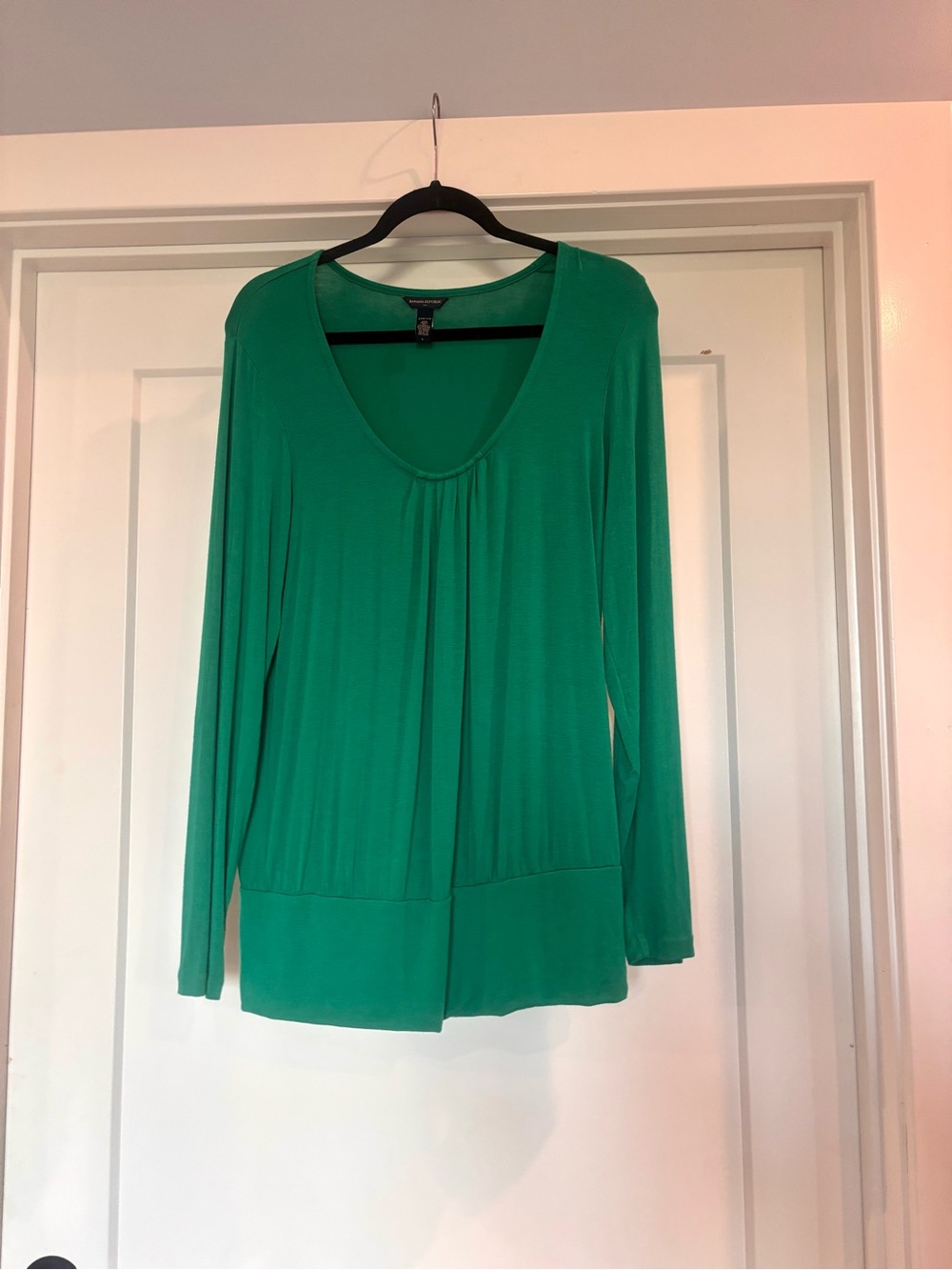Banana Republic Green Modal Stretch Long Sleeve Scoop Neck Tunic Top- Size L